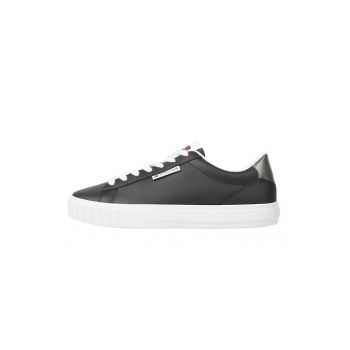 Pantofi sport de piele cu detaliu de piele ecologica