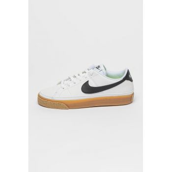 Pantofi sport de piele ecologica cu imprimeu logo Court Legacy
