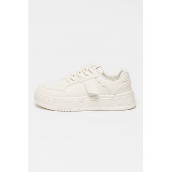 Pantofi sport din piele ecologica cu model uni