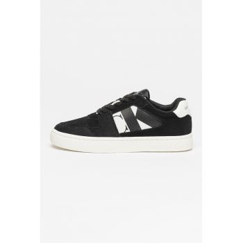 Pantofi sport din piele si piele intoarsa