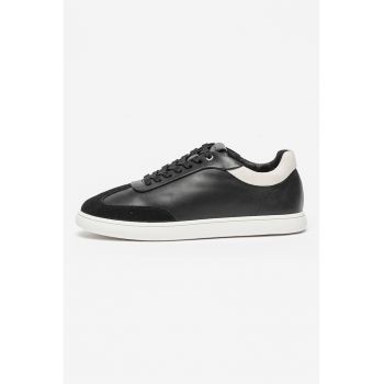 Pantofi sport low-cut din piele cu insertii de piele intoarsa