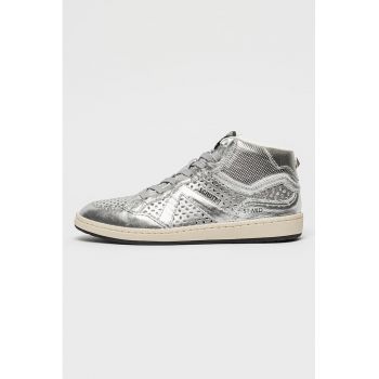 Pantofi sport mid-high cu aspect metalizat Evelin