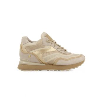 Pantofi sport wedge cu segmente din material sintetic