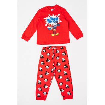 Pijama lunga cu model cu desene animate