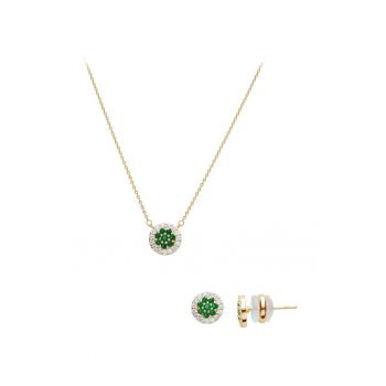 Set colier si cercei decorati cu zirconia