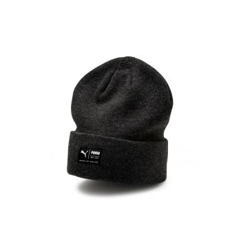Caciula elastica unisex cu detaliu logo Archive Heather