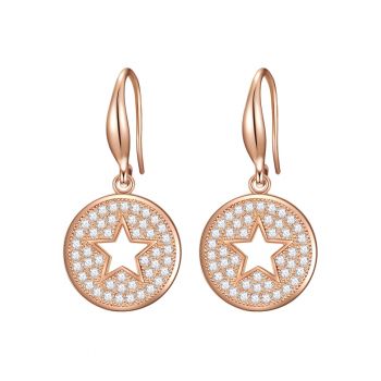 Cercei drop de alama placati cu aur de 14K