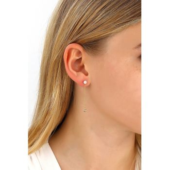 Cercei drop de argint 925 cu perle