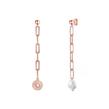 Cercei drop placati cu aur de 18K si decorati cu perla