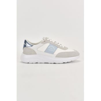 Pantofi sport cu garnituri de piele si piele intoarsa