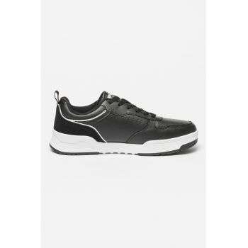 Pantofi sport de piele ecologica cu logo