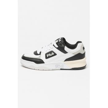 Pantofi sport de piele si piele ecologica cu aspect contrastant