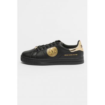 Pantofi sport din piele ecologica cu detali logo