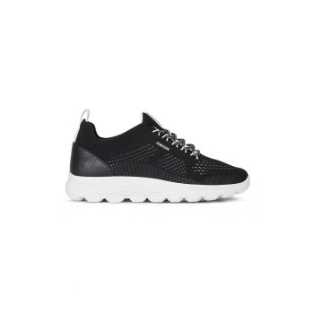 Pantofi sport din plasa tricotata cu detaliu de piele