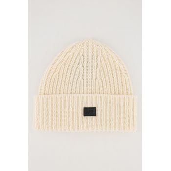 Caciula unisex din amestec de lana cu logo