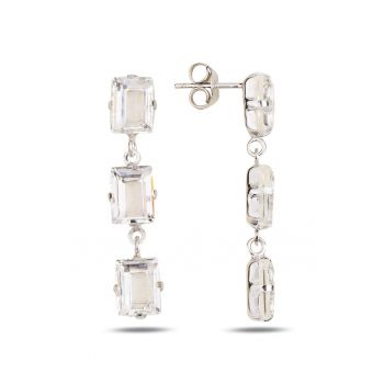 Cercei din argint veritabil decorati cu cristale Swarovski