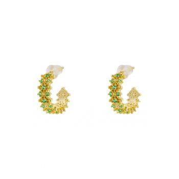 Cercei placati cu aur de 18K si cu zirconia
