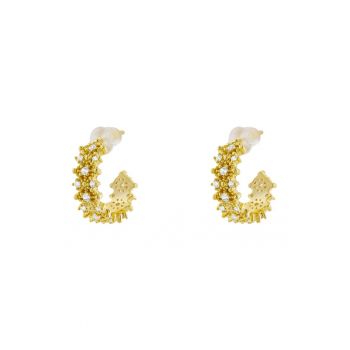 Cercei placati cu aur de 18K si cu zirconia