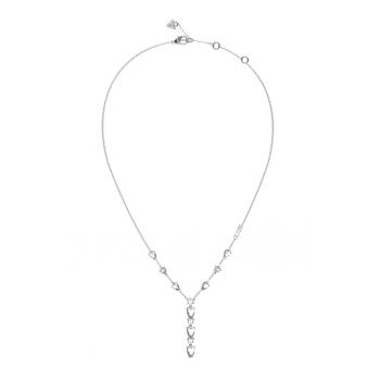 Colier drop placat cu rodiu si decorat cu cristale
