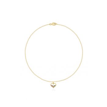 Colier placat cu aur de 14K si pandativ in forma de inima