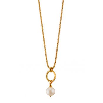 Colier placat cu aur de 18K decorat cu perla