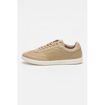 Panofi sport low-cut cu insertii din piele