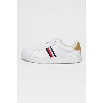 Pantofi sport din piele cu garnituri contrastante