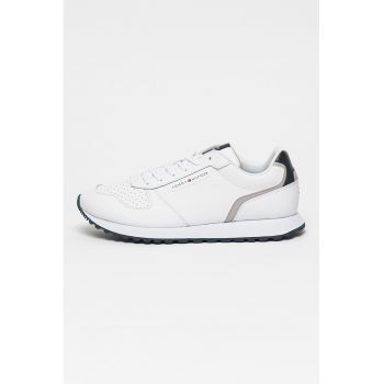 Pantofi sport din piele si piele ecologica cu detalii perforate