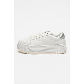 Pantofi sport flatform din piele