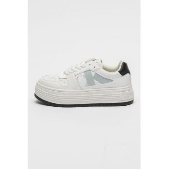 Pantofi sport flatform din piele si piele ecologica