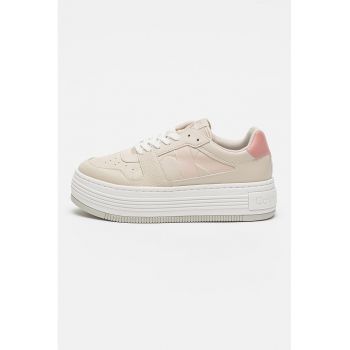 Pantofi sport flatform din piele si piele ecologica