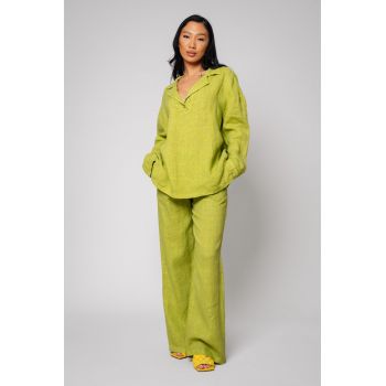Set Camasa si Pantalon lung din IN Lime Green Verde neon