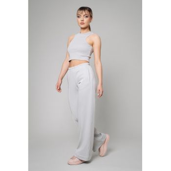 Set de top crop cu decolteu racerback si pantaloni de trening Lineea