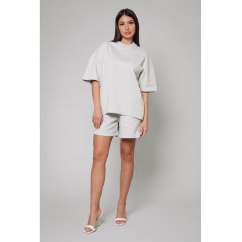 Set de tricou supradimensionat si pantaloni scurti - 2 piese