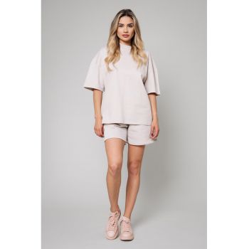 Set de tricou supradimensionat si pantaloni scurti - 2 piese