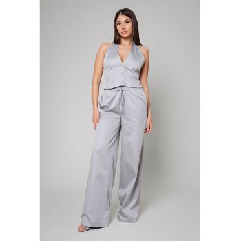 Set de vesta si pantaloni cu croiala ampla - 2 piese