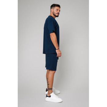 Set LeClub tricou oversized si pantalon scurt Navy 10538