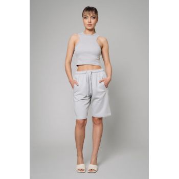 Set Lineea bustiera si pantalon scurt Grey Gri