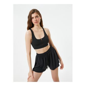 Bustiera racerback cu decolteu rotund