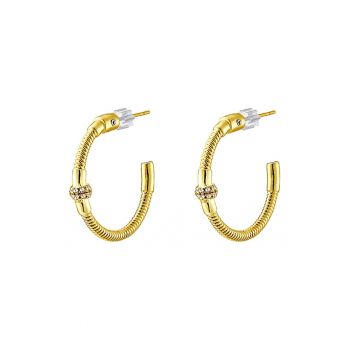 Cercei placati cu aur de 18K si decorati cu zirconia