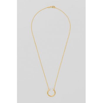 Colier de argint veritabil placat cu aur de 18K - cu pandantiv
