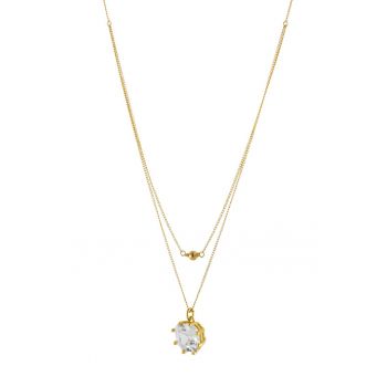 Colier placat cu aur de 18k si pandativ cu zirconia Gifting