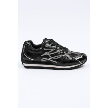 Pantofi sport cu detalii de piele