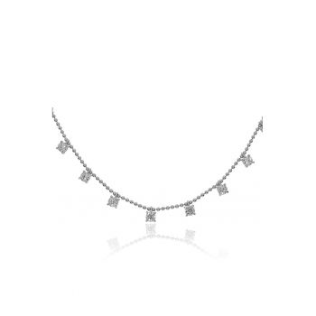 Colier placat cu rodiu si decorat cu zirconia