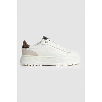 Pantofi sport de piele cu garnituri de piele intoarsa