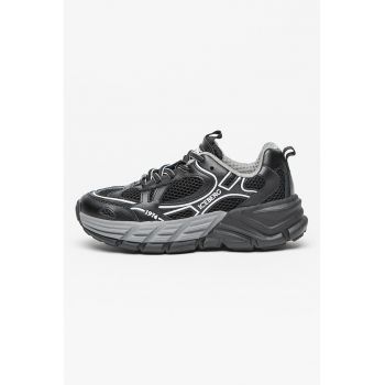 Pantofi sport de piele cu insertii de plasa