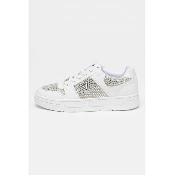 Pantofi sport de piele ecologica cu strasuri