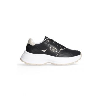 Pantofi sport din piele cu garnituri din piele ecologica