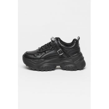 Pantofi sport din piele ecologica cu logo