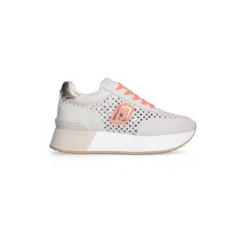 Pantofi sport din piele intoarsa cu logo